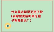 什么是去壁灵芝孢子粉(去除壁壳后的灵芝孢子粉是什么？)