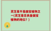 灵芝是不是国宝植物之一(灵芝是否具备国宝植物的地位？)