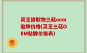 灵芝提取物三萜oem贴牌价格(灵芝三萜OEM贴牌价格表)