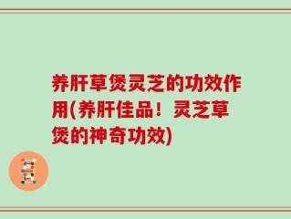 养肝草煲灵芝的功效作用(养肝佳品！灵芝草煲的神奇功效)