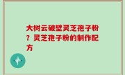 大树云破壁灵芝孢子粉？灵芝孢子粉的制作配方