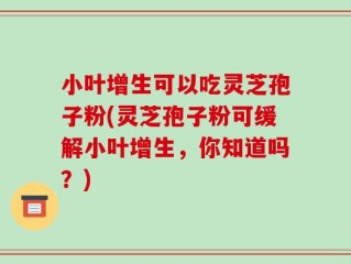 小叶增生可以吃灵芝孢子粉(灵芝孢子粉可缓解小叶增生，你知道吗？)