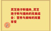 灵芝孢子粉猪肉_灵芝孢子粉与猪肉的完美结合：营养与美味的双重享受