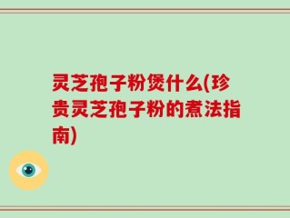 灵芝孢子粉煲什么(珍贵灵芝孢子粉的煮法指南)