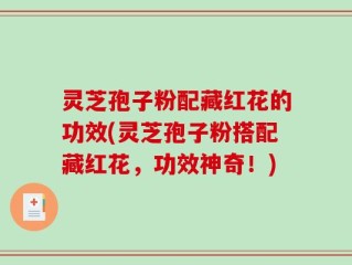 灵芝孢子粉配藏红花的功效(灵芝孢子粉搭配藏红花，功效神奇！)