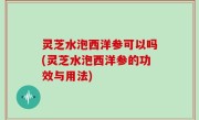 灵芝水泡西洋参可以吗(灵芝水泡西洋参的功效与用法)
