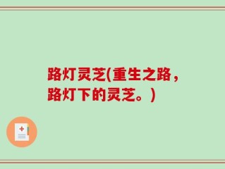 路灯灵芝(重生之路，路灯下的灵芝。)