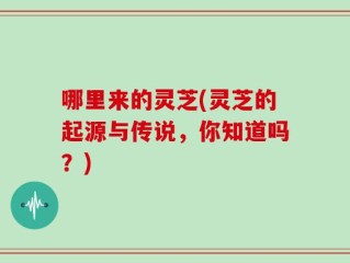 哪里来的灵芝(灵芝的起源与传说，你知道吗？)