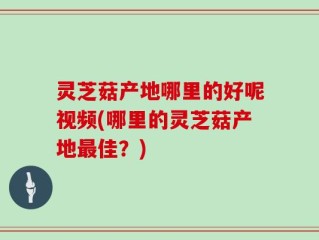 灵芝菇产地哪里的好呢视频(哪里的灵芝菇产地最佳？)