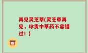 再见灵芝草(灵芝草再见，珍贵中草药不容错过！)