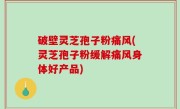 破壁灵芝孢子粉痛风(灵芝孢子粉缓解痛风身体好产品)