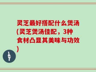 灵芝最好搭配什么煲汤(灵芝煲汤佳配，3种食材凸显其美味与功效)