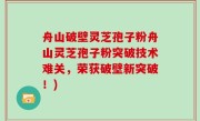 舟山破壁灵芝孢子粉舟山灵芝孢子粉突破技术难关，荣获破壁新突破！)
