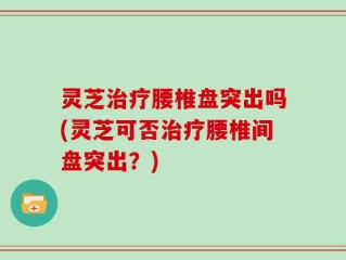 灵芝治疗腰椎盘突出吗(灵芝可否治疗腰椎间盘突出？)