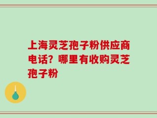 上海灵芝孢子粉供应商电话？哪里有收购灵芝孢子粉