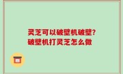 灵芝可以破壁机破壁？破壁机打灵芝怎么做