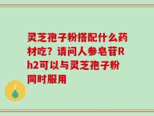 灵芝孢子粉搭配什么药材吃？请问人参皂苷Rh2可以与灵芝孢子粉同时服用