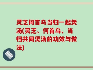 灵芝何首乌当归一起煲汤(灵芝、何首乌、当归共同煲汤的功效与做法)