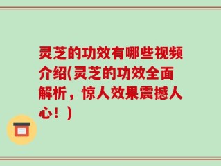 灵芝的功效有哪些视频介绍(灵芝的功效全面解析，惊人效果震撼人心！)