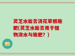 灵芝水能否浇花草根施肥(灵芝水能否用于植物浇水与施肥？)