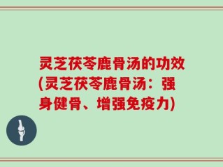 灵芝茯苓鹿骨汤的功效(灵芝茯苓鹿骨汤：强身健骨、增强免疫力)