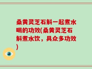 桑黄灵芝石斛一起煮水喝的功效(桑黄灵芝石斛煮水饮，具众多功效)