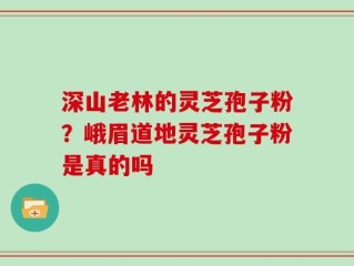 深山老林的灵芝孢子粉？峨眉道地灵芝孢子粉是真的吗