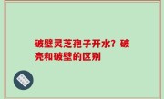 破壁灵芝孢子开水？破壳和破壁的区别