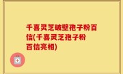 千喜灵芝破壁孢子粉百信(千喜灵芝孢子粉 百信亮相)