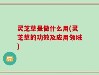 灵芝草是做什么用(灵芝草的功效及应用领域)
