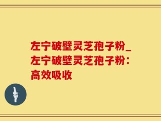左宁破壁灵芝孢子粉_左宁破壁灵芝孢子粉：高效吸收