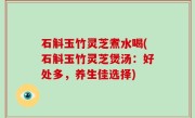 石斛玉竹灵芝煮水喝(石斛玉竹灵芝煲汤：好处多，养生佳选择)