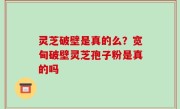 灵芝破壁是真的么？宽甸破壁灵芝孢子粉是真的吗