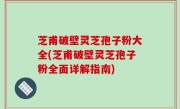 芝甫破壁灵芝孢子粉大全(芝甫破壁灵芝孢子粉全面详解指南)