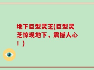 地下巨型灵芝(巨型灵芝惊现地下，震撼人心！)