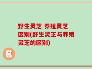 野生灵芝 养殖灵芝 区别(野生灵芝与养殖灵芝的区别)