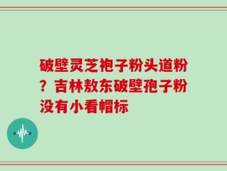 破壁灵芝袍子粉头道粉？吉林敖东破壁孢子粉没有小看帽标