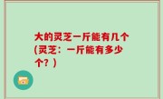 大的灵芝一斤能有几个(灵芝：一斤能有多少个？)