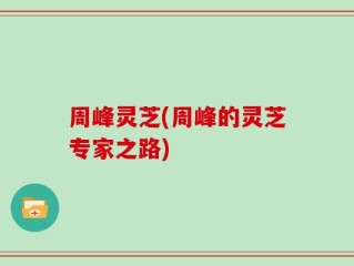 周峰灵芝(周峰的灵芝专家之路)