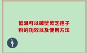 低温可以破壁灵芝孢子粉的功效以及使用方法