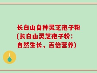 长白山自种灵芝孢子粉(长白山灵芝孢子粉：自然生长，百倍营养)