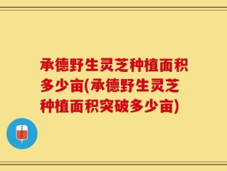 承德野生灵芝种植面积多少亩(承德野生灵芝种植面积突破多少亩)