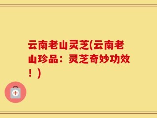 云南老山灵芝(云南老山珍品：灵芝奇妙功效！)