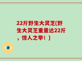 22斤野生大灵芝(野生大灵芝重量达22斤，惊人之举！)