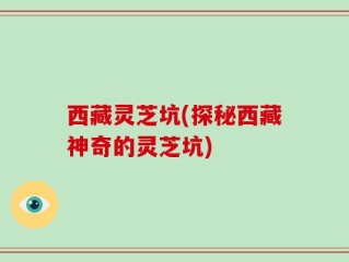 西藏灵芝坑(探秘西藏神奇的灵芝坑)