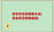 野生灵芝的使用方法(野生灵芝使用指南)
