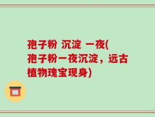 孢子粉 沉淀 一夜(孢子粉一夜沉淀，远古植物瑰宝现身)