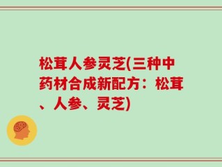 松茸人参灵芝(三种中药材合成新配方：松茸、人参、灵芝)