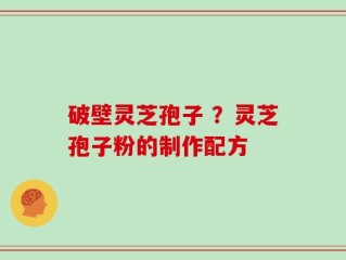破壁灵芝孢子 ？灵芝孢子粉的制作配方