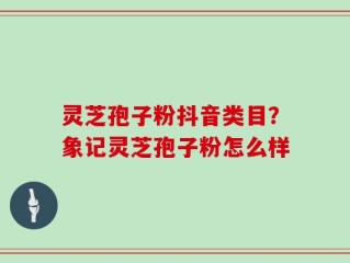 灵芝孢子粉抖音类目？象记灵芝孢子粉怎么样